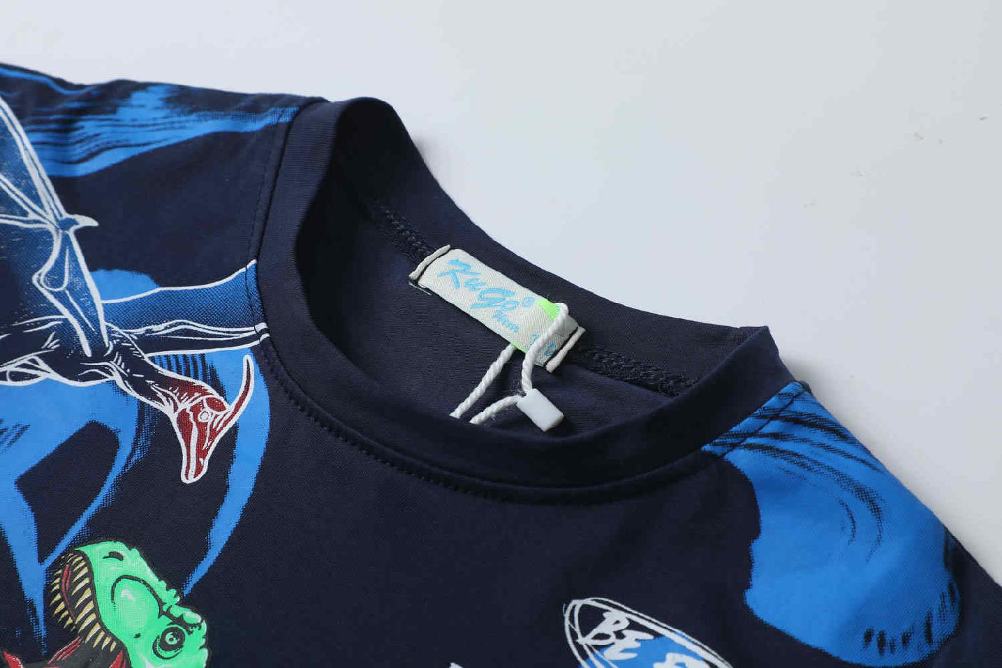 Chlapecké tričko kr.r. Kugo MC9859 s dinosaury černé